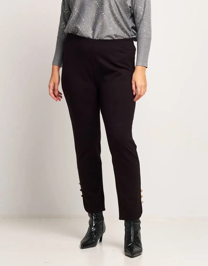 Leggings con bottoni oro
