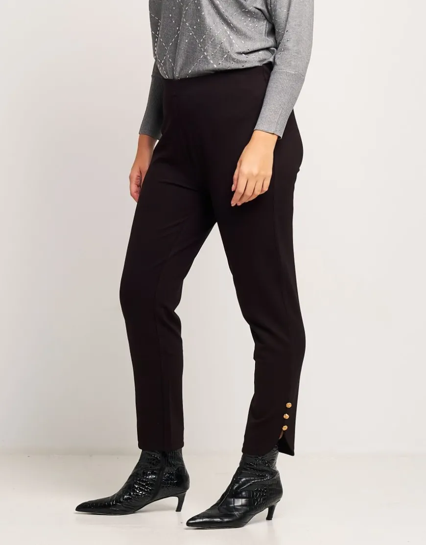Leggings con bottoni oro