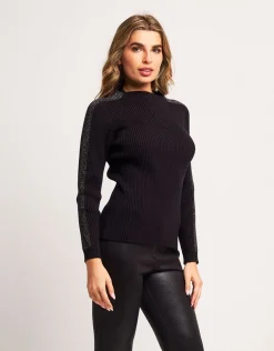 Maglia a coste con lurex