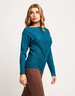 Maglia a coste con maniche a pipistrello