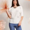 Maglia a pipistrello con applicazioni