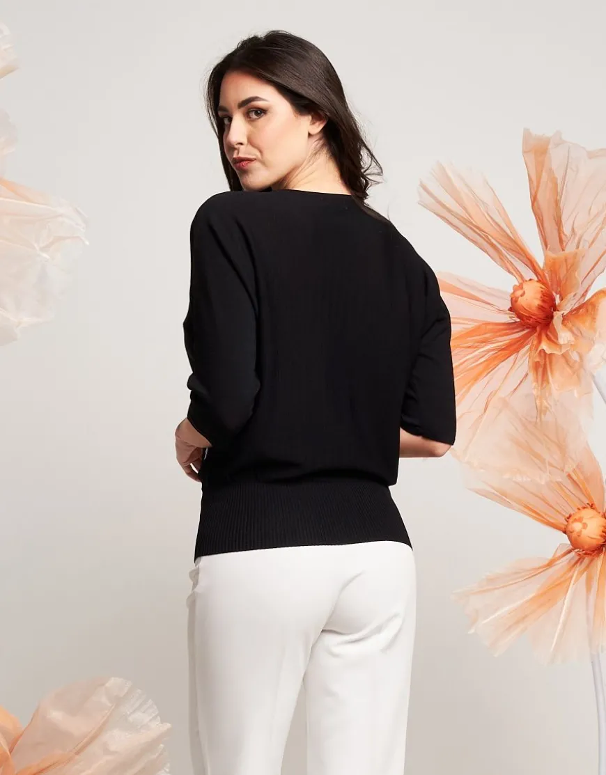 Maglia a pipistrello con paillettes