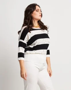 Maglia a righe con dettagli
