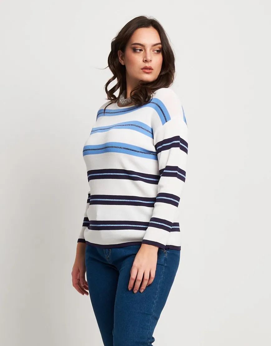Maglia a scatola righe lurex