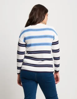 Maglia a scatola righe lurex