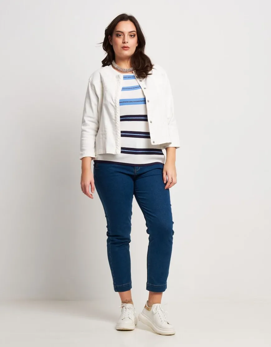 Maglia a scatola righe lurex