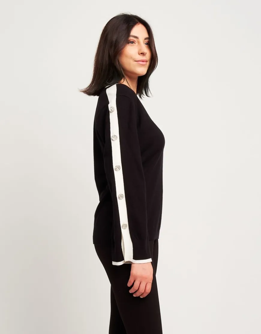 Maglia con bottoni argento