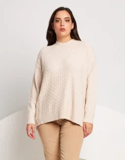 Maglia con coste e fondo stondato