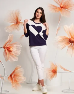 Maglia con cuore e strass