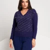 Maglia con onde di strass