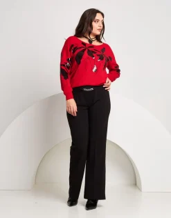Maglia con ricamo di paillettes