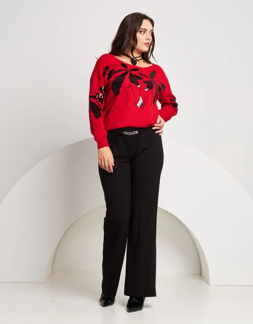 Maglia con ricamo di paillettes