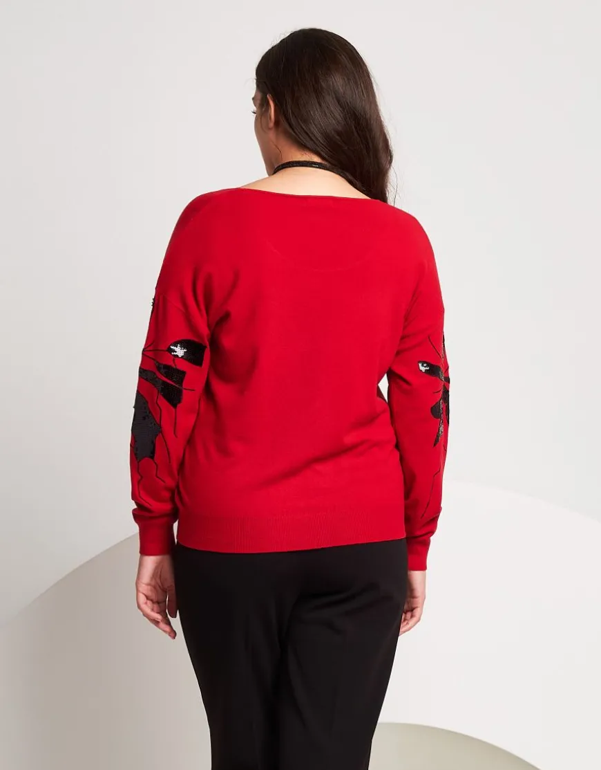 Maglia con ricamo di paillettes