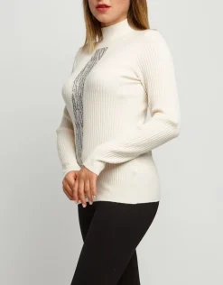 Maglia con strass animalier