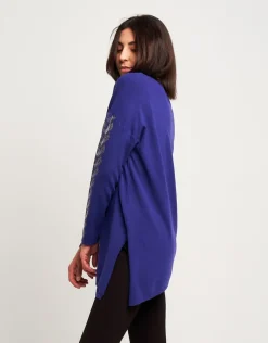 Maglia con strass sulle maniche
