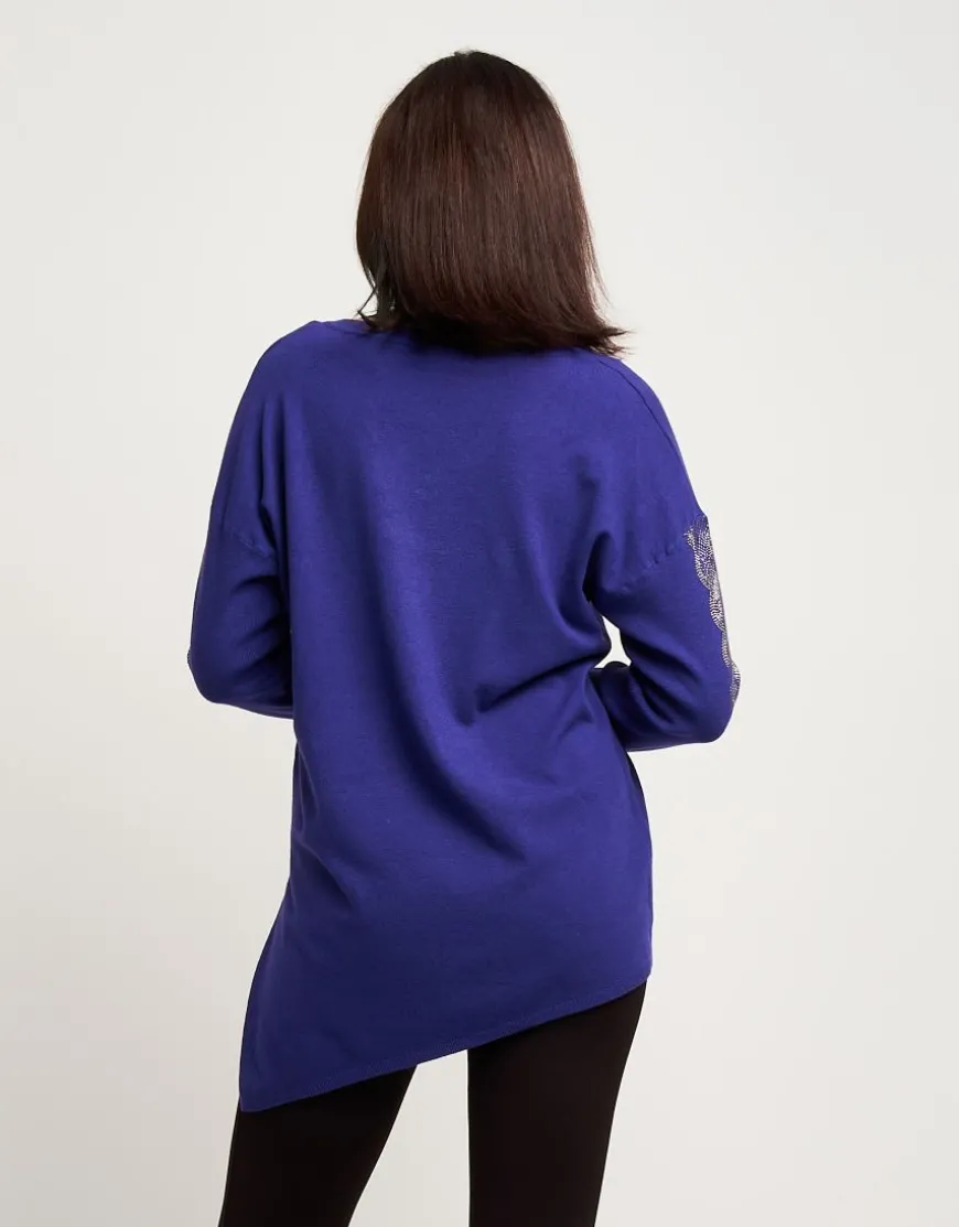 Maglia con strass sulle maniche