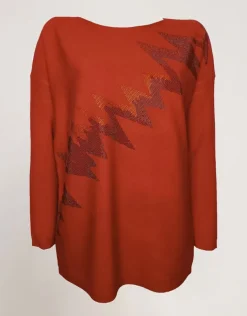 Maglia con zig-zag di strass
