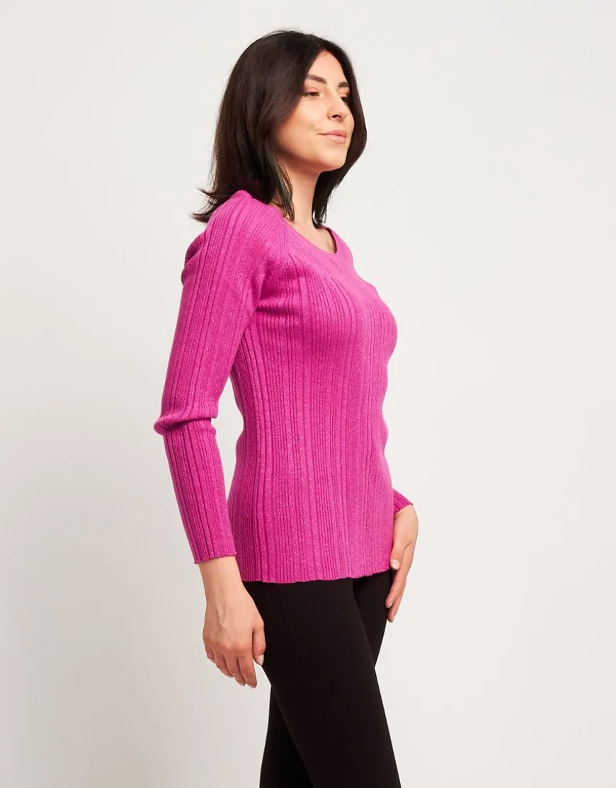 Maglia in lurex a coste