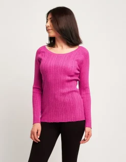 Maglia in lurex a coste