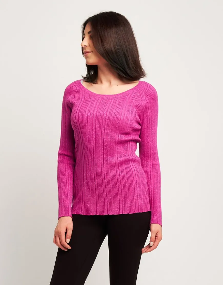Maglia in lurex a coste