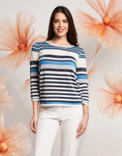 Maglia in lurex jacquard a righe