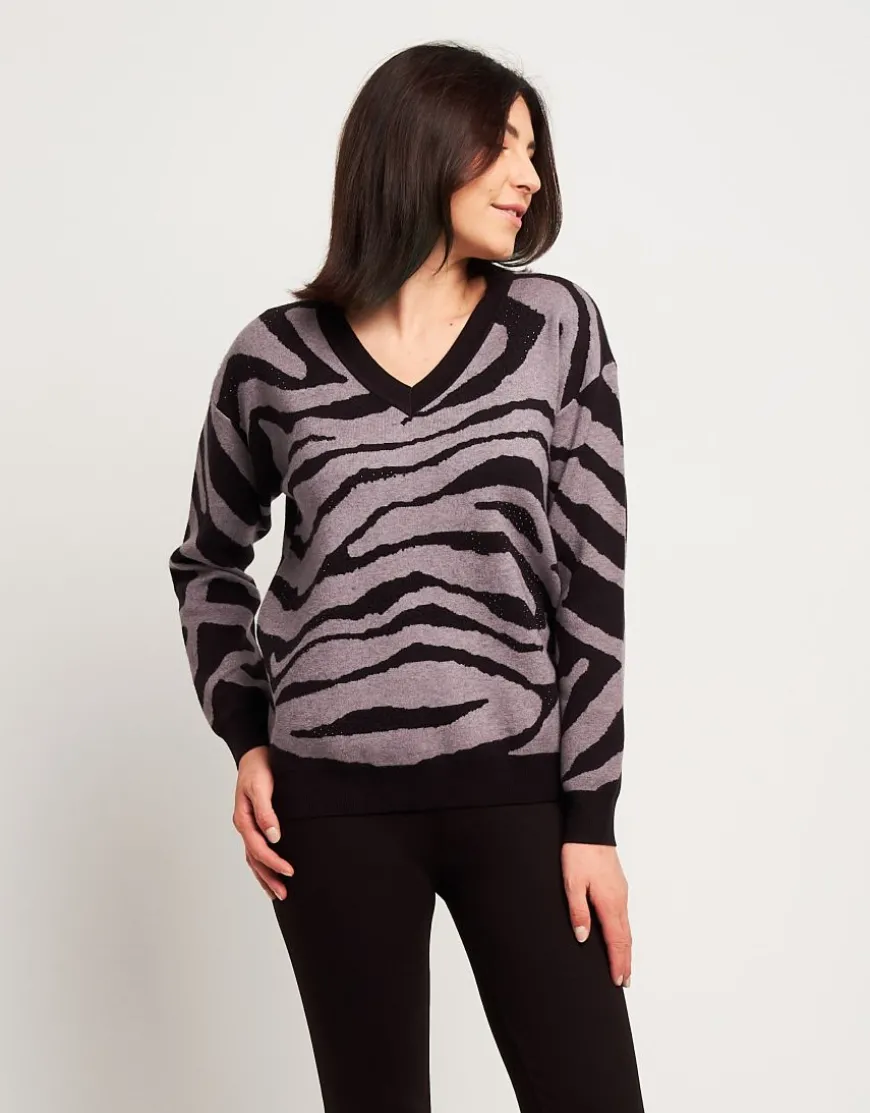 Maglia jacquard animalier