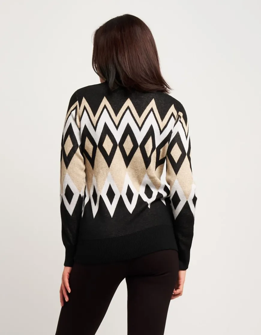 Maglia jacquard con disegno geometrico