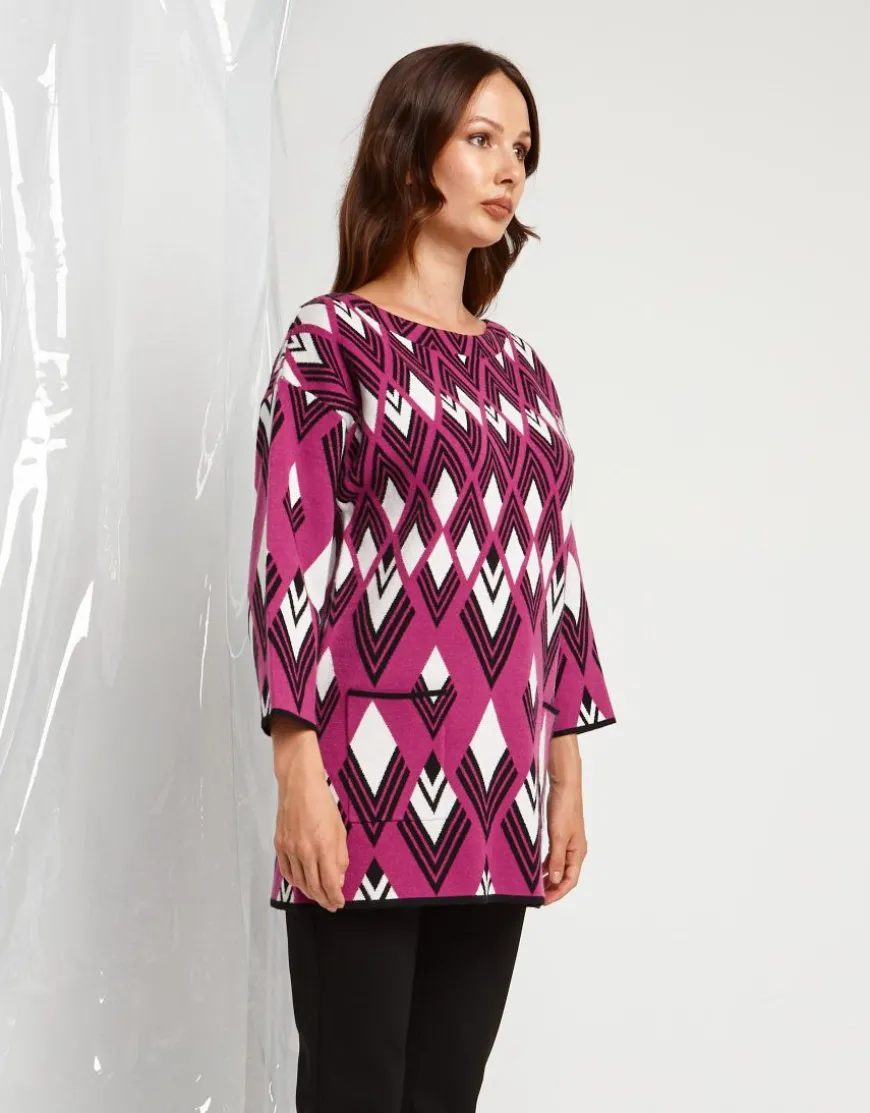 Maglia jacquard con tasche