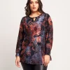 Maglia lunga in dévoré con accessorio