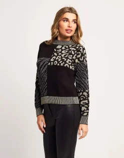 Maglia patchwork animalier