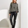 Maglia pied de poule con bottoni