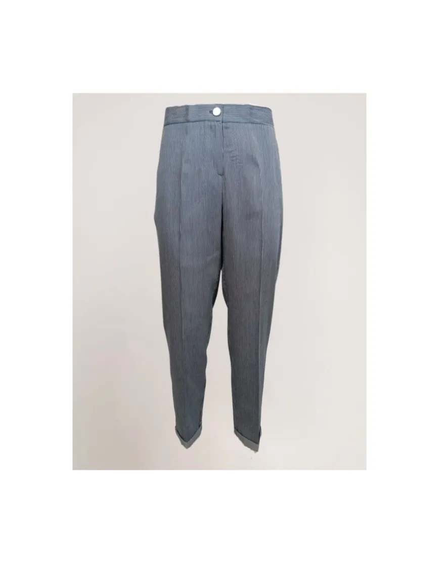 Pantalone a righe con elastico e zip