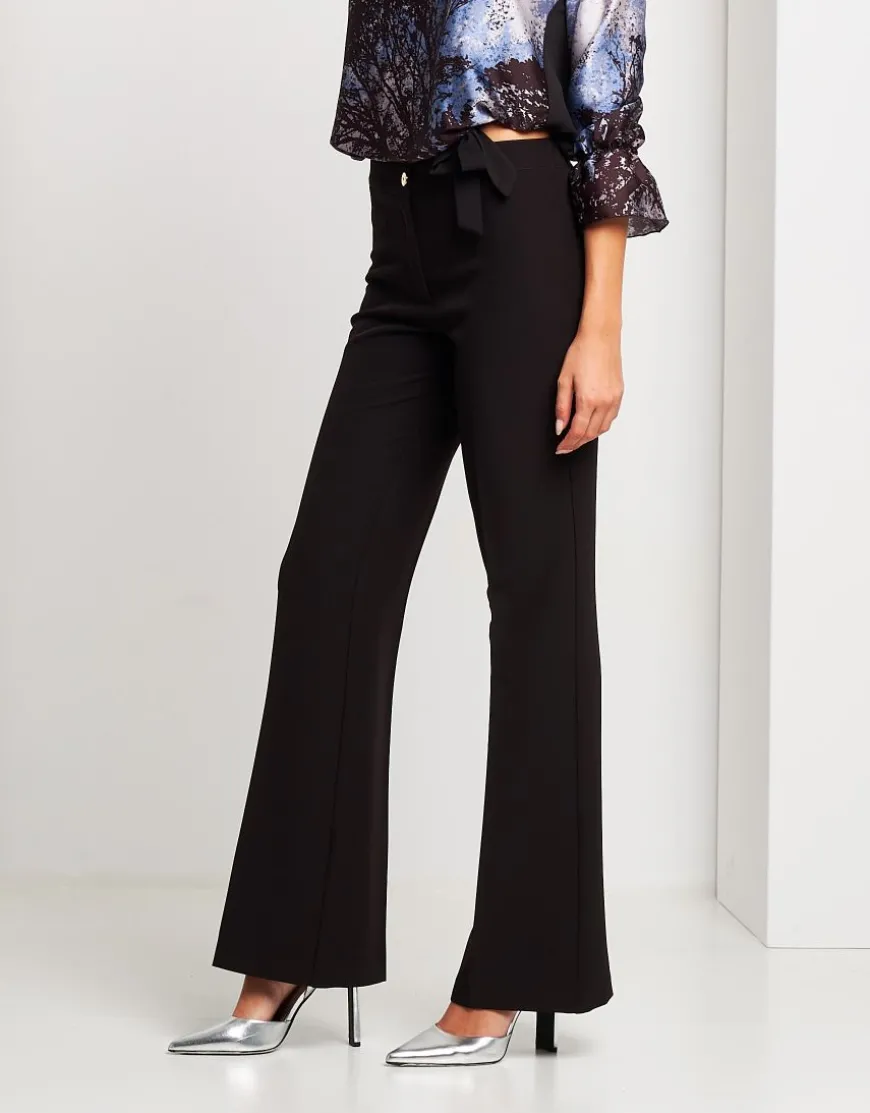 Pantalone a zampetta con elastico e zip