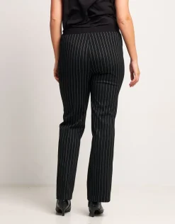 Pantalone a zampetta gessato con elastico