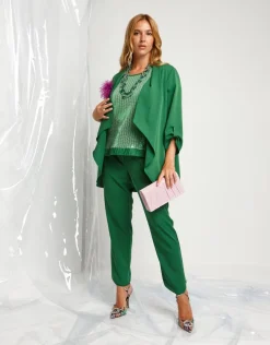 Pantalone con bottoncini in paillettes