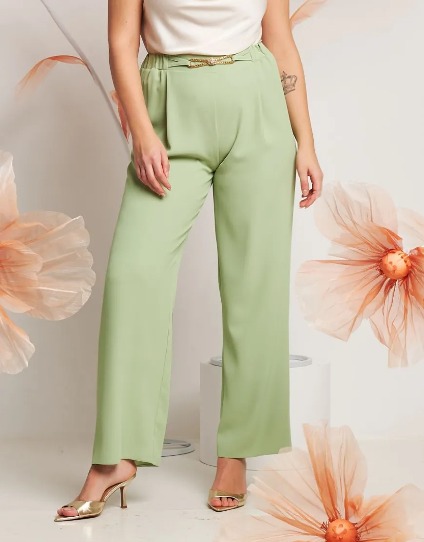 Pantalone con dettaglio in vita