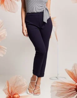 Pantalone con elastico e risvolto