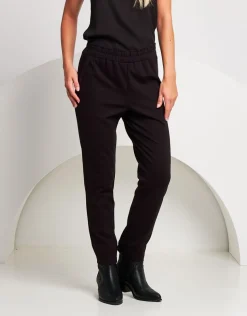 Pantalone con elastico e riporti in paillettes
