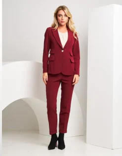 Pantalone con elastico in vita e risvolto