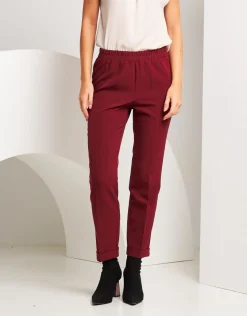 Pantalone con elastico in vita e risvolto