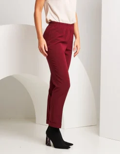 Pantalone con elastico in vita e risvolto