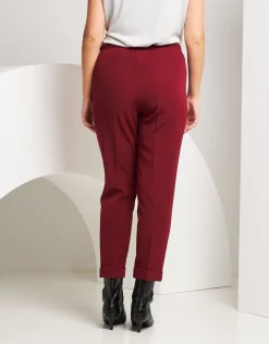 Pantalone con elastico in vita e risvolto
