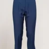 Pantalone cropped con elastico e spacchi
