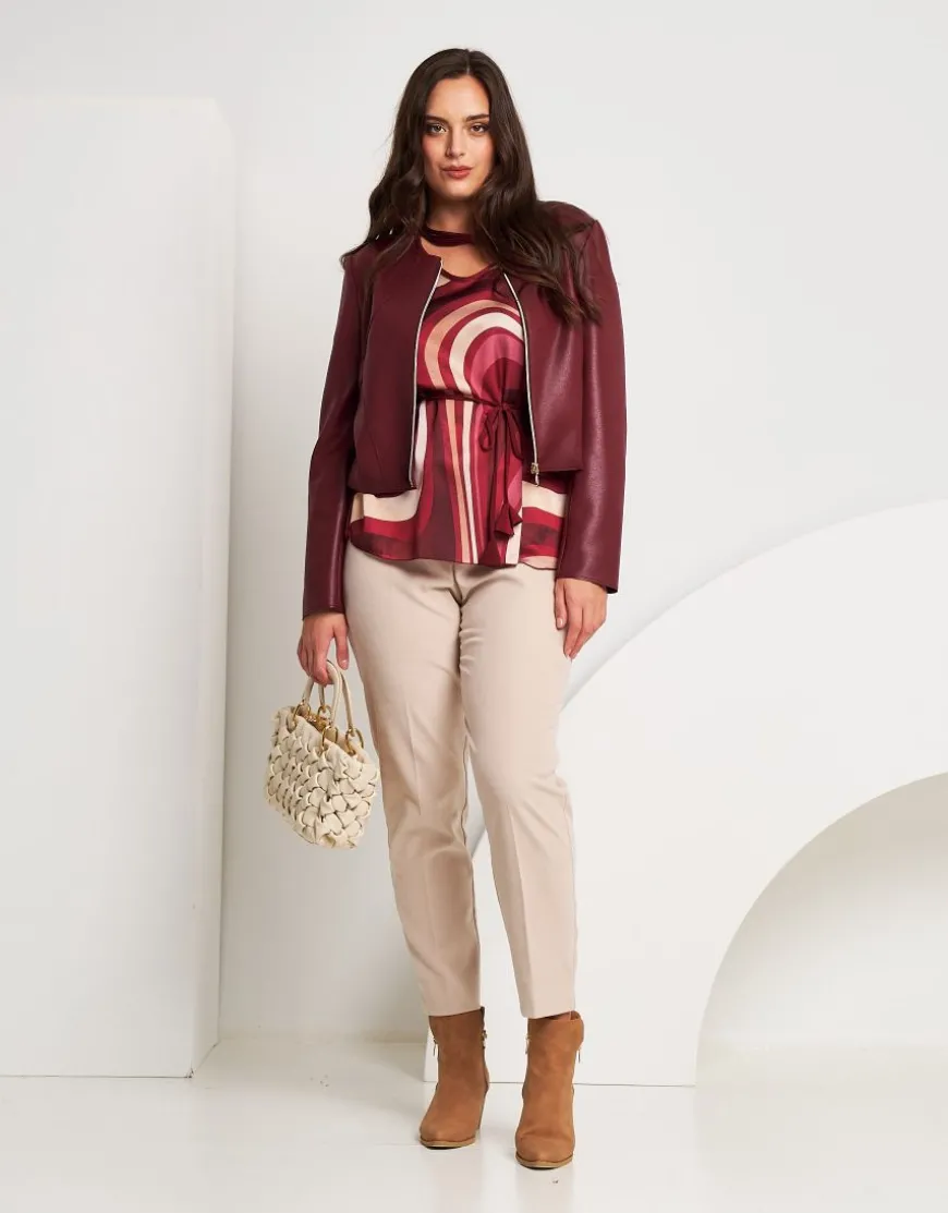 Pantalone effetto velluto con elastico