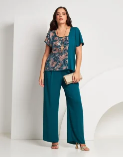Pantalone gamba dritta smeraldo