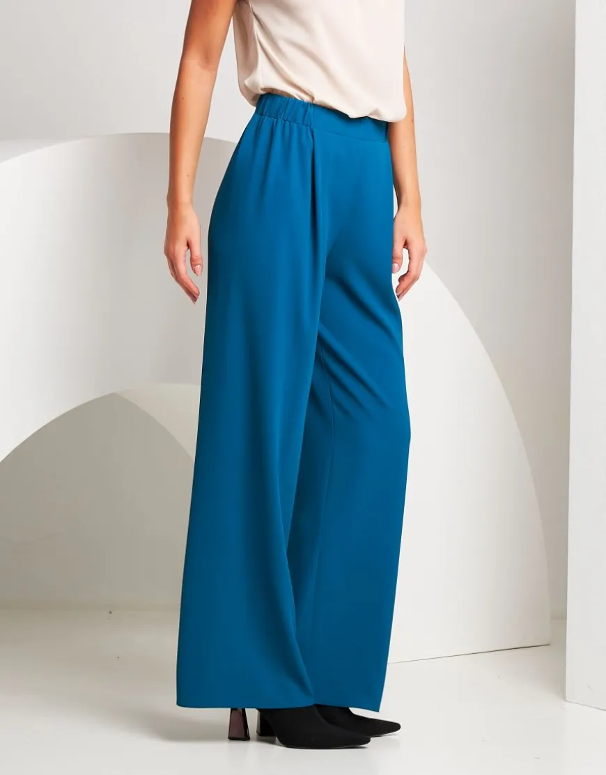 Pantalone gamba larga pavone