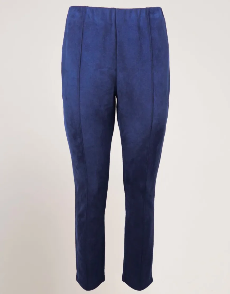 Pantalone in ecosuede con impunture