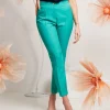 Pantalone in fresco di lana con risvolto e cinturino