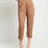Pantalone in maglia con elastico e risvoltino