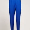 Pantalone in viscosa con risvolto e bottoni